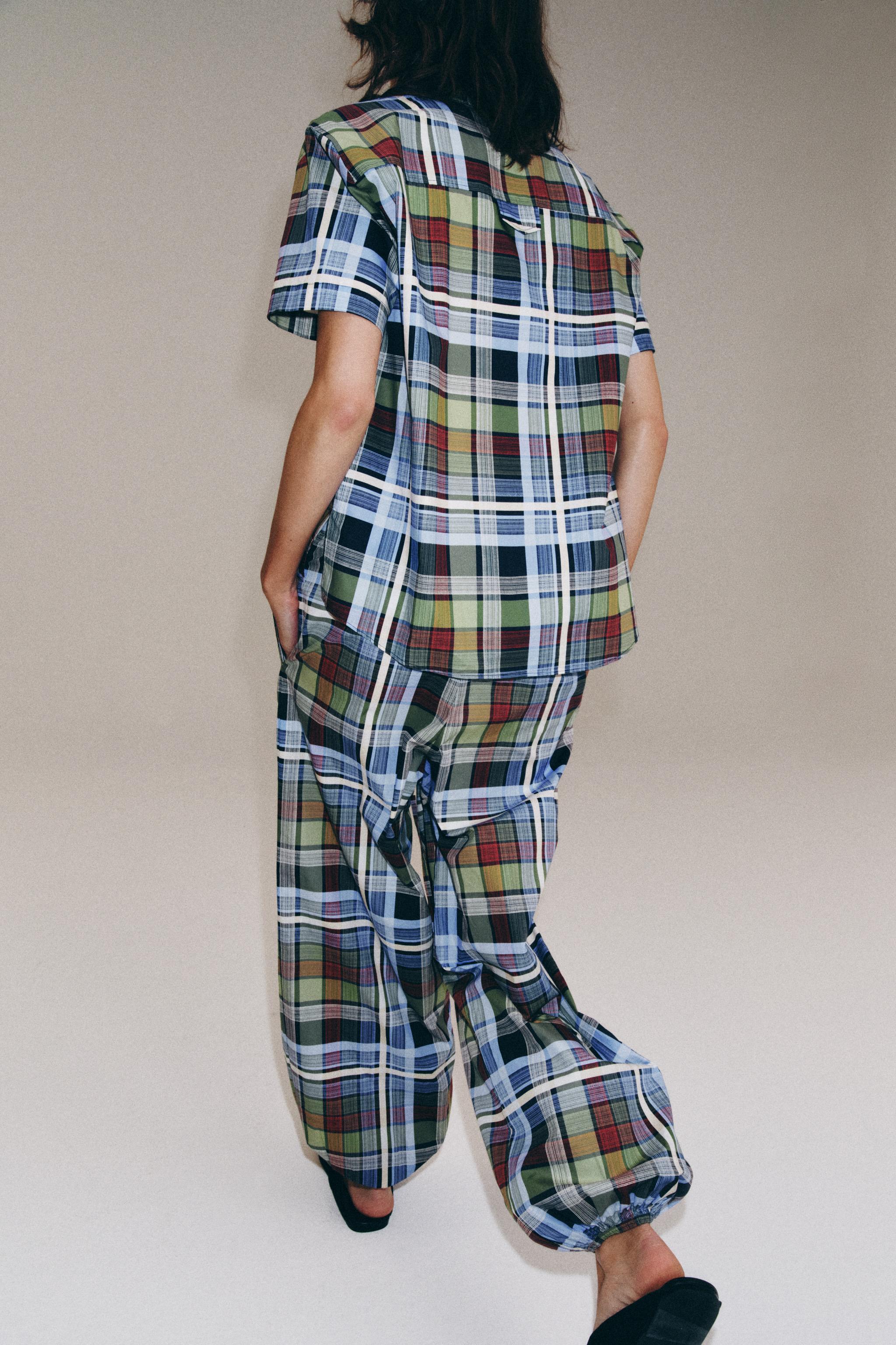ZW COLLECTION PLAID BALLOON PANTS